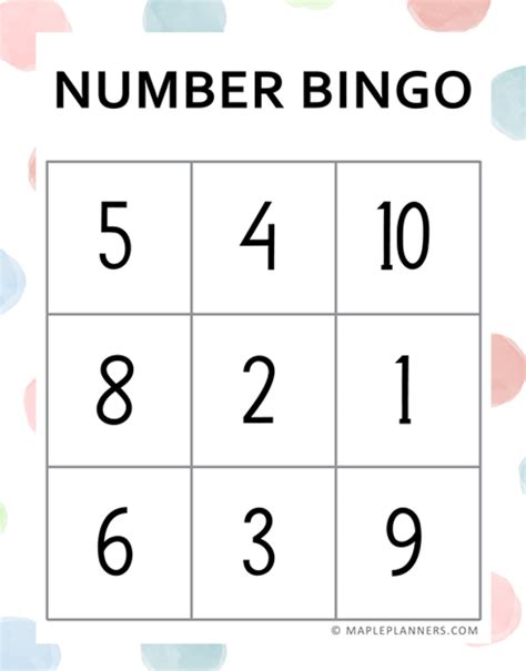 Number Bingo 1.